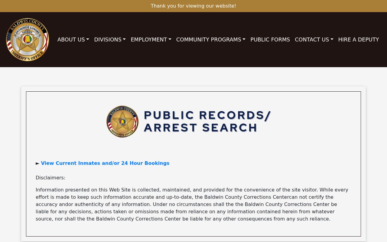 Baldwin County inmate roster search