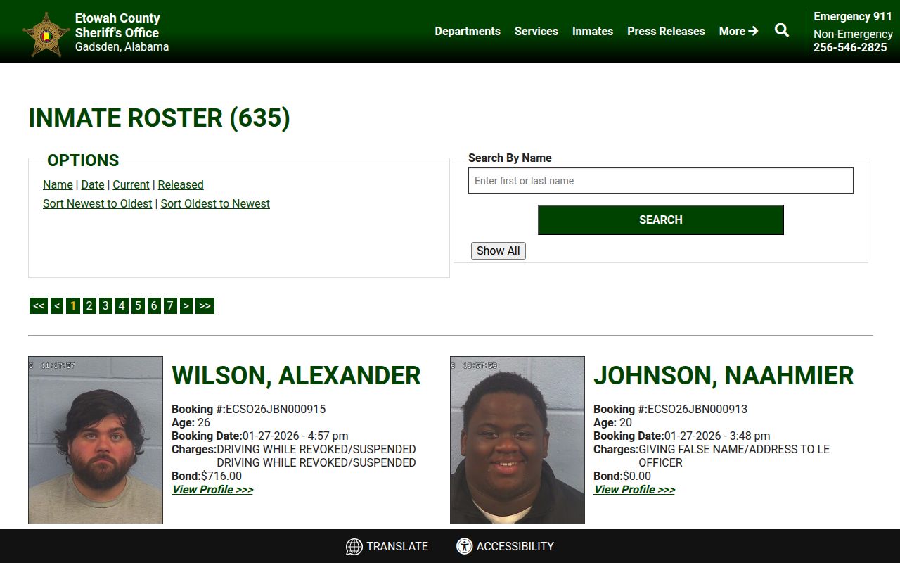 Etowah County inmate roster search