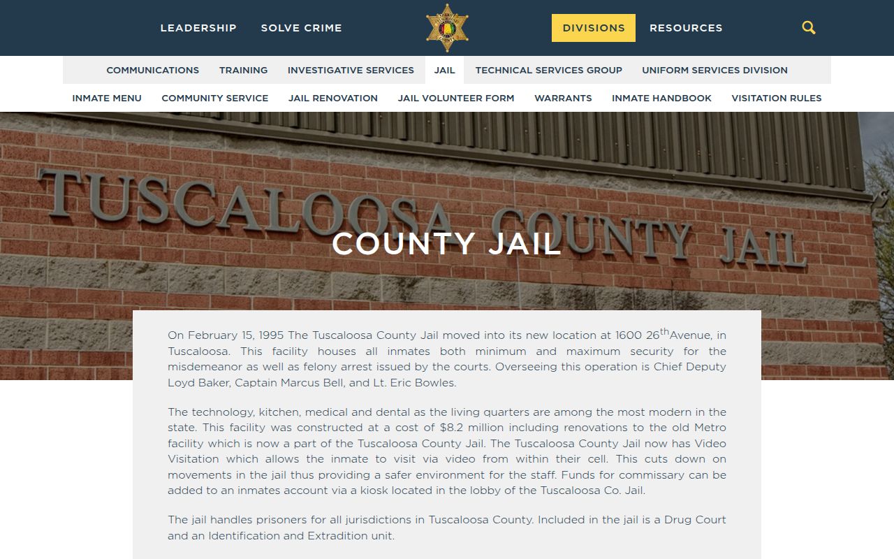 Tuscaloosa County jail roster for Tuscaloosa residents